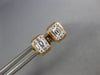 ESTATE .28CT DIAMOND 18K ROSE GOLD ROUND & BAGUETTE CLUSTER SQUARE STUD EARRINGS