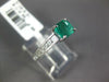 ESTATE 1.20CT DIAMOND & AAA EMERALD 14KT WHITE GOLD 3D CLASSIC ENGAGEMENT RING