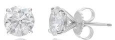 3.01CT DIAMOND 14KT WHITE GOLD CLASSIC SOLITAIRE 4 PRONG MARTINI STUD EARRINGS