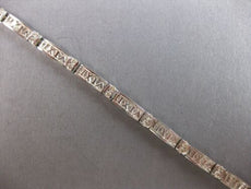 1.02CT DIAMOND 14K WHITE GOLD 3D ROUND CHANNEL ROMAN NUMERAL FUN TENNIS BRACELET