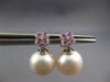 .35CT DIAMOND & AAA PINK SAPPHIRE & AAA SOUTH SEA PEARL 14KT WHITE GOLD EARRINGS