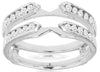 WIDE .50CT DIAMOND 14KT WHITE GOLD ROUND 2 ROW FILIGREE INSERT ANNIVERSARY RING