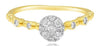 ESTATE .25CT DIAMOND 14KT YELLOW GOLD 3D CLUSTER FLOWER BEADED FUN RING