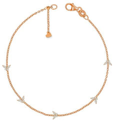 .52CT DIAMOND 14K ROSE GOLD ROUND & MARQUISE BY THE YARD BUTTERFLY LOVE BRACELET