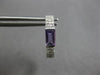 .72CT DIAMOND & AAA AMTHEYST 14K WHITE GOLD EMERALD CUT & ROUND HUGGIE EARRINGS