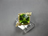 ESTATE 2.21CT DIAMOND & AAA PERIDOT 14KT YELLOW GOLD SQUARE GEOMETRICAL FUN RING