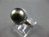 .37CT DIAMOND & AAA TAHITIAN PEARL 14KT WHITE GOLD 3D SOLITAIRE HALO LOVE RING