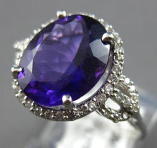 4.35CT DIAMOND & AAA AMETHYST 14KT WHITE GOLD 3D OVAL & ROUND LOVE KNOT FUN RING