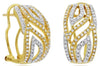 WIDE .78CT DIAMOND 14KT YELLOW GOLD 3D MULTI LEAF OPEN FILIGREE HANGING EARRINGS
