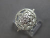 ESTATE WIDE .33CT DIAMOND 14KT WHITE GOLD 3D FLOWER STAR OF DAVID HALO FUN RING
