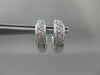 ESTATE WIDE .64CT DIAMOND PAVE 2 ROW 14KT WHITE GOLD HUGGIE EARRINGS FVS #20286