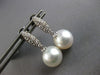 ESTATE .22CT DIAMOND & AAA SOUTH SEA PEARL 18KT WHITE GOLD FUN HANGING EARRINGS