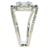 .87CT DIAMOND 18KT WHITE GOLD 3D ROUND & BAGUETTE CLUSTER SQUARE LOVE KNOT RING