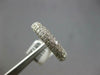WIDE .96CT DIAMOND 14KT WHITE GOLD MULTI ROW PAVE SEMI ETERNITY ANNIVERSARY RING