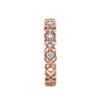 .24CT DIAMOND 18KT ROSE GOLD 3D ROUND FLOWER SQUARE GEOMETRICAL ANNIVERSARY RING