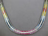 WIDE & LONG 21.34CT DIAMOND & AAA MULTI COLOR SAPPHIRE 14KT WHITE GOLD NECKLACE