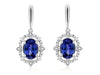 1.84CT DIAMOND & AAA TANZANITE 14KT WHITE GOLD 3D OVAL FILIGREE HANGING EARRINGS
