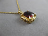 2.09CT DIAMOND & AAA GARNET 14KT YELLOW GOLD 3D FILIGREE FLORAL FLOATING PENDANT