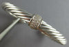LARGE DIAMOND 18KT WHITE GOLD & 925 SILVER DAVID YURMAN BANGLE BRACELET #27738