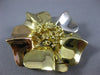 ANTIQUE 18KT WHITE YELLOW & ROSE GOLD FLOWER FILIGREE KOROVA PIN BROOCH #3067