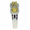 1.71CT WHITE & FANCY YELLOW DIAMOND 18KT 2 TONE GOLD 3D CUSHION ANNIVERSARY RING