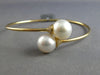ESTATE .20CT DIAMOND & AAA SOUTH SEA PEARL 18KT YELLOW GOLD LOVE BANGLE BRACELET