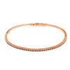 ESTATE .60CT DIAMOND 18KT ROSE GOLD 3D CLASSIC ROUND TENNIS CUFF BANGLE BRACELET