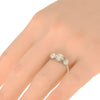 ESTATE .66CT DIAMOND 18K WHITE GOLD FLOWER CLUSTER PAST PRESENT FUTURE LOVE RING