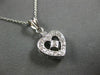 .70CT DIAMOND 14KT WHITE GOLD 3D FILIGREE MILGRAIN HEART FLOATING PENDANT #27668