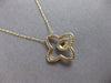 .22CT DIAMOND & AAA EMERALD 14KT YELLOW GOLD 3D OPEN STAR FLOWER LOVE NECKLACE