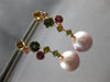 2.01CT AAA MULTI COLOR SAPPHIRE & PINK SOUTH SEA PEAL 18KT ROSE GOLD 3D EARRINGS