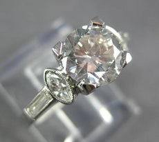 ANTIQUE 1.46CT DIAMOND PLATINUM ROUND FILIGREE FISHTAIL ENGAGEMENT RING #27240