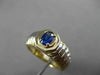 ESTATE .52CT AAA SAPPHIRE 14K WHITE & YELLOW GOLD SOLITAIRE OVAL MENS GYPSY RING