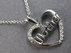 ESTATE .05CT DIAMOND 14KT WHITE GOLD 3D OPEN HEART MOTHER FUN FLOATING PENDANT