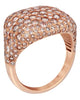 LARGE 2.83CT MULTI COLOR DIAMOND 18KT ROSE GOLD 3D PAVE SQUARE ANNIVERSARY RING