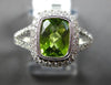 1.97CT DIAMOND & AAA PERIDOT 14KT WHITE GOLD 3D CUSHION & ROUND SQUARE HALO RING