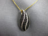 .90CT WHITE & BLACK DIAMOND 14KT YELLOW GOLD TEAR DROP FLOATING PENDANT #27971