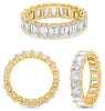 5.0CT DIAMOND 18K YELLOW GOLD EMERALD CUT ETERNITY WEDDING BAND ANNIVERSARY RING
