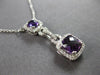 1.26CT DIAMOND & AAA AMETHYST 14K WHITE GOLD CUSHION & ROUND FUN LARIAT NECKLACE