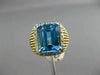 ESTATE LARGE 4.31CT DIAMOND & AAA BLUE TOPAZ 14KT TWO TONE GOLD HALO MESH RING