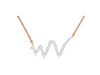 ESTATE .15CT DIAMOND 14K WHITE & ROSE GOLD 3D CRISS CROSS SIGNATURE FUN NECKLACE