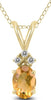 .91CT DIAMOND & AAA CITRINE 14KT YELLOW GOLD 3D OVAL & ROUND FLOATING PENDANT