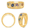 1.06CT DIAMOND & AAA MULTI COLOR SAPPHIRE 14KT YELLOW GOLD MULTI SHAPE FUN RING
