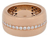 WIDE .80CT DIAMOND 18K ROSE GOLD ETERNITY MATTE & SHINY WEDDING ANNIVERSARY RING