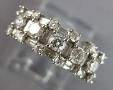 1.20CT DIAMOND 14K WHITE GOLD ROUND PRINCESS & BAGUETTE CLASSIC ANNIVERSARY RING