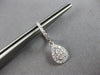 .66CT DIAMOND 14KT WHITE GOLD CLASSIC CLUSTER TEAR DROP HUGGIE HANGING EARRINGS
