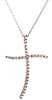 ESTATE .20CT DIAMOND 18KT WHITE GOLD 3D CLASSIC CURVED CROSS FLOATING PENDANT