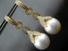 EXTRA LARGE .77CT DIAMOND & AAA SOUTH SEA PEARL 18K YELLOW GOLD HANGING EARRINGS
