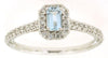 .54CT DIAMOND & AAA AQUAMARINE 14KT WHITE GOLD BAGUETTE & ROUND FRIENDSHIP RING