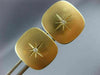 ESTATE LARGE .06CT DIAMOND 14KT YELLOW GOLD 3D STAR SNOW FLAKE SQUARE CUFF LINKS